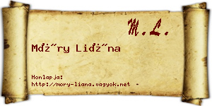 Móry Liána névjegykártya